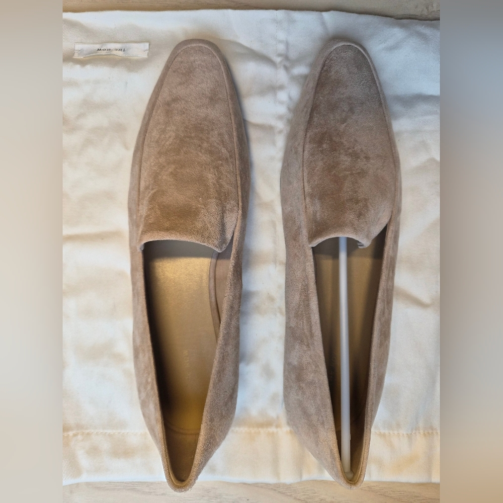 Women's Suede Slip-On Loafers in Taupe